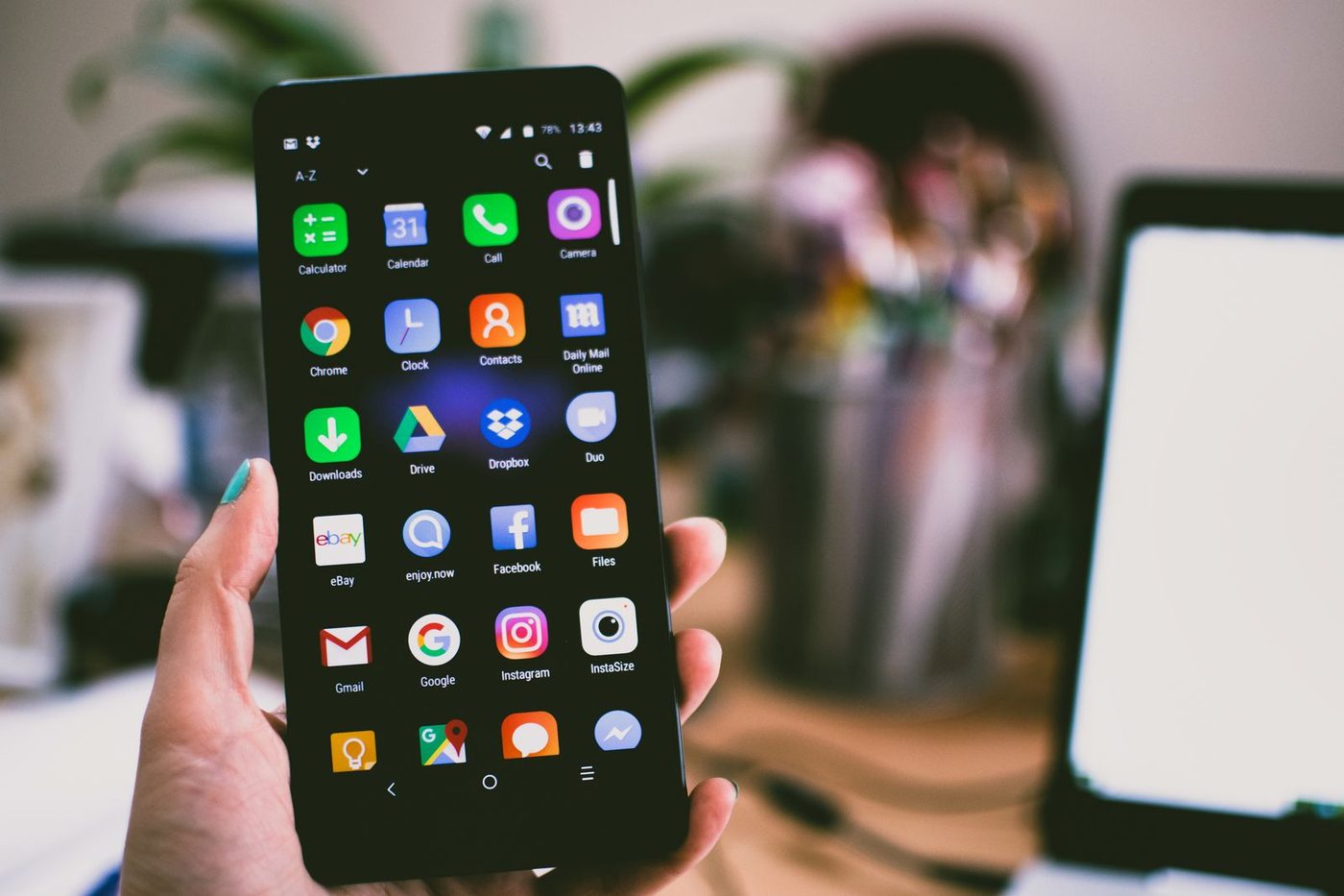 Close-up of a smartphone in someone's hand