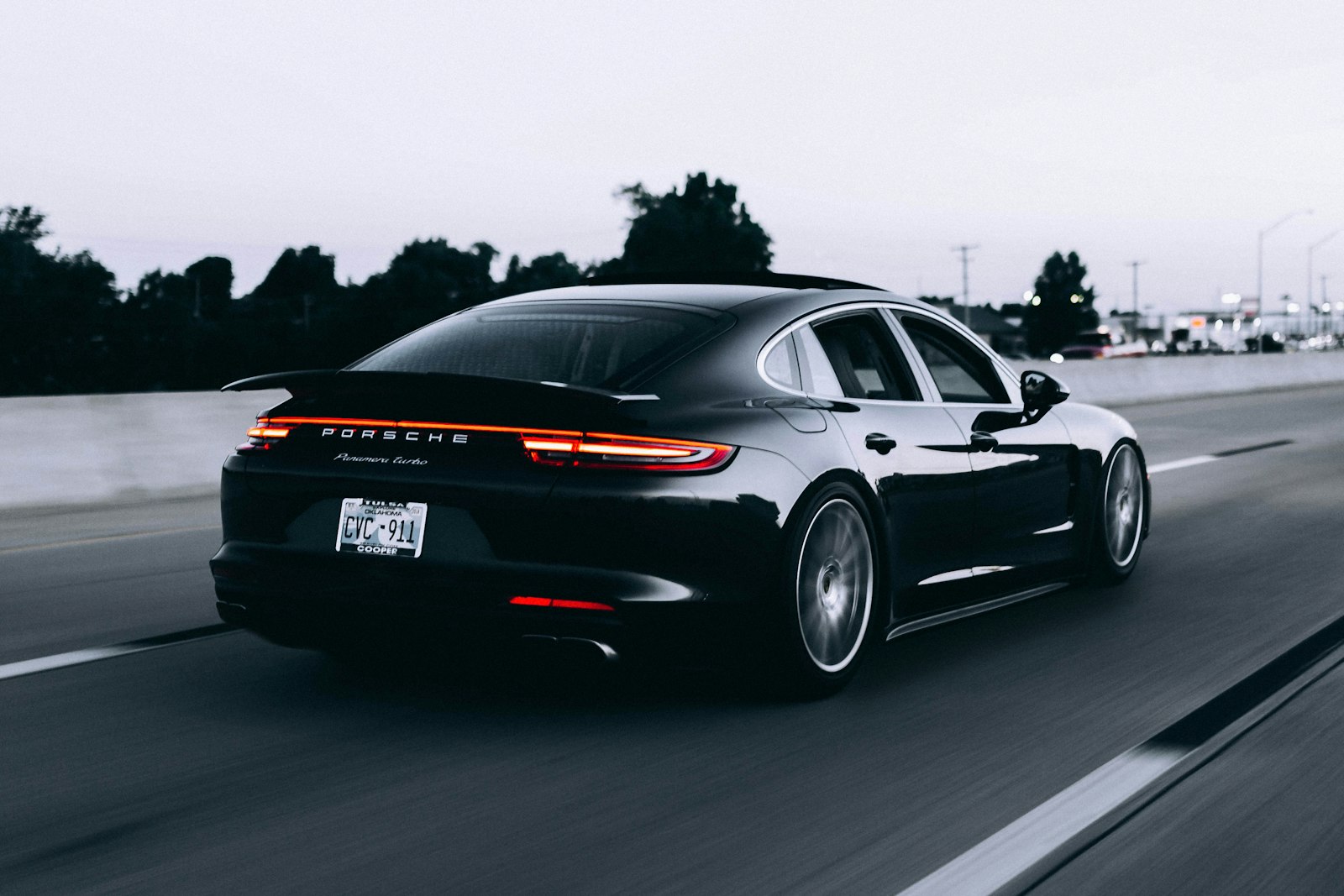Modern car dashboard and road ahead