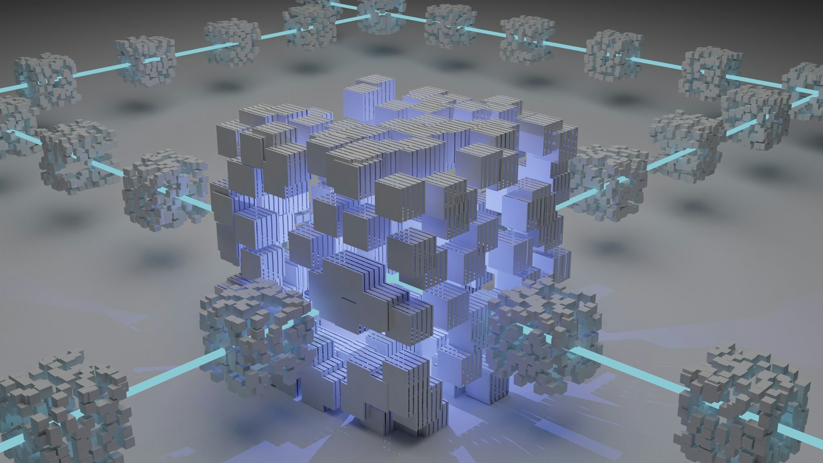 Abstract cryptocurrency and blockchain visualization