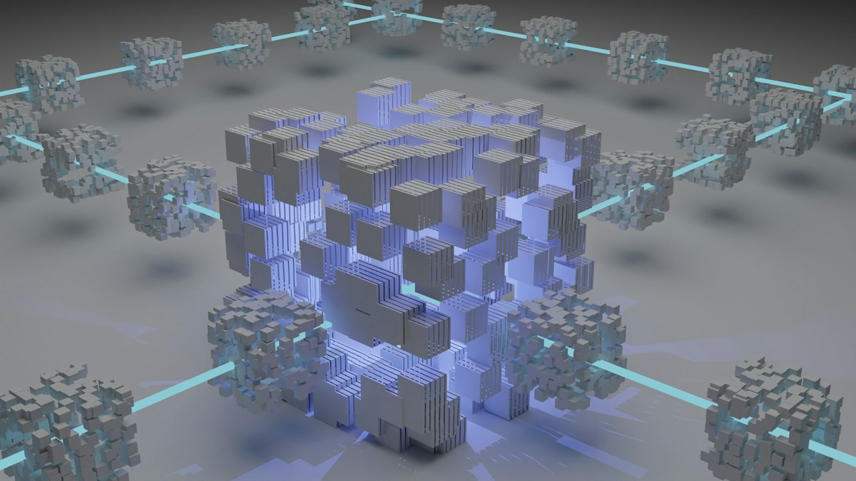 Abstract cryptocurrency and blockchain visualization