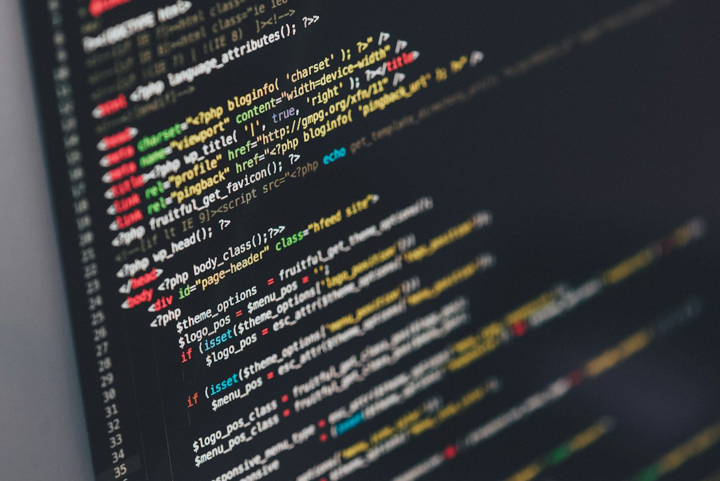 Close-up of Java code on a monitor