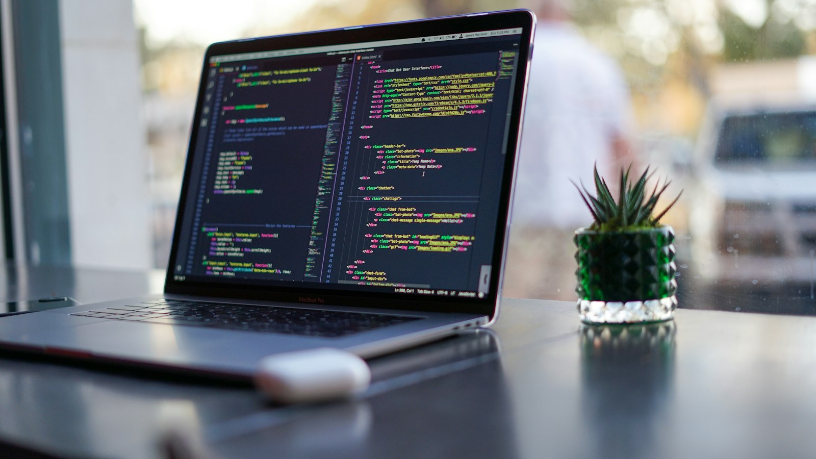 Close-up of programming code on a computer screen