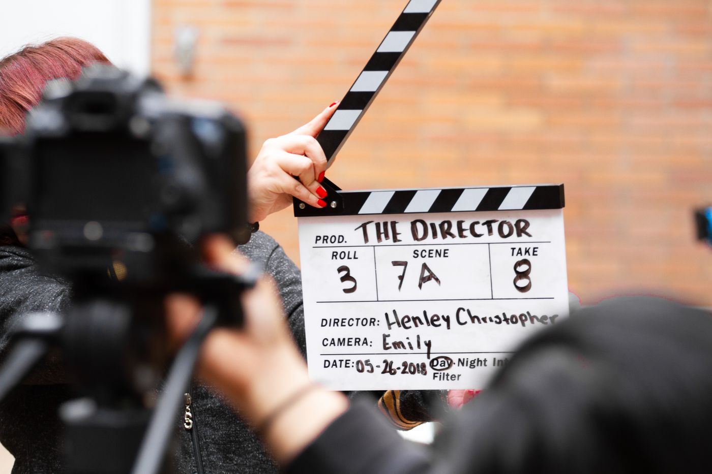 Film camera and production equipment on a movie set