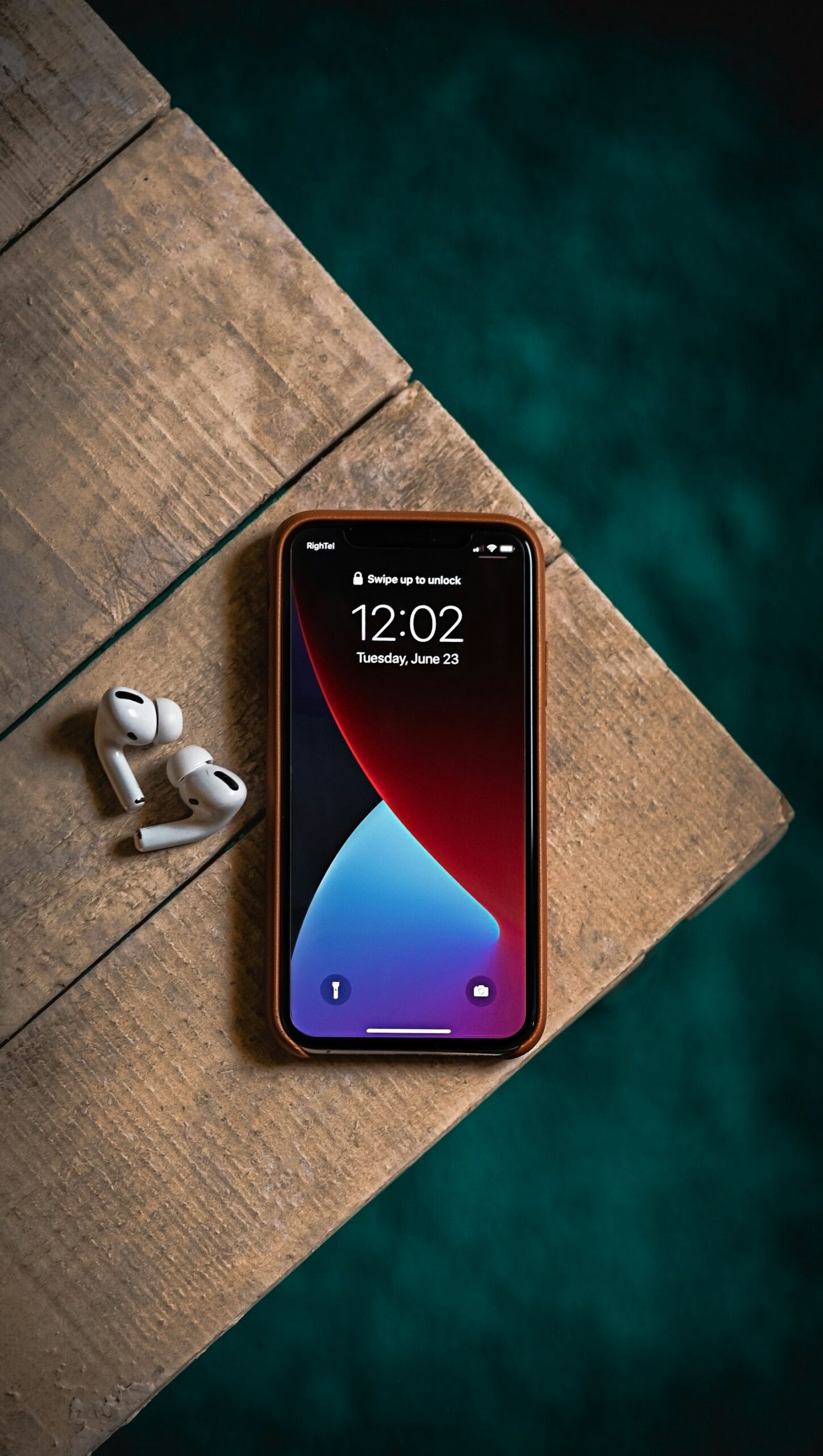 Purple iPhone on a soft surface