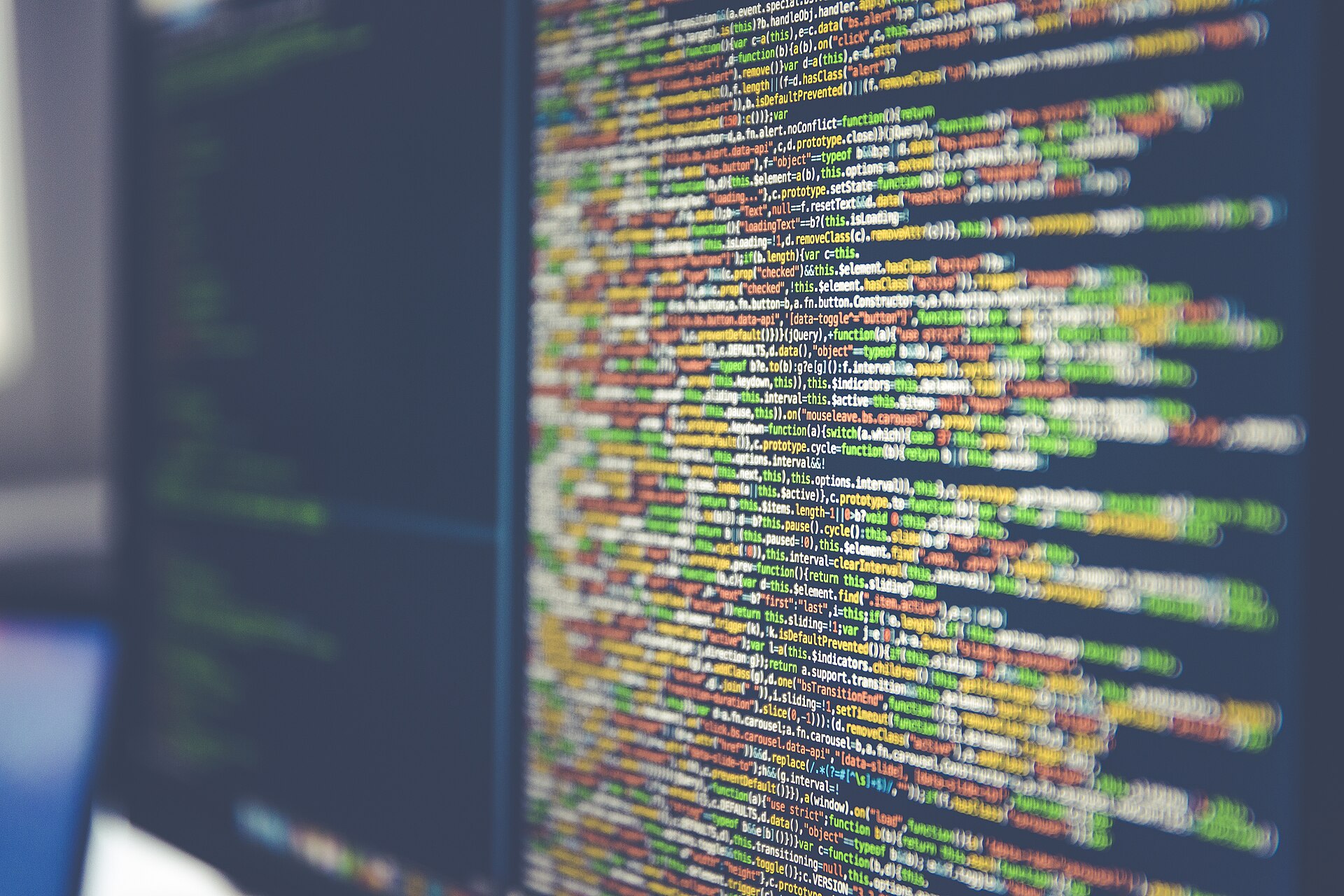 Lines of source code on a computer monitor